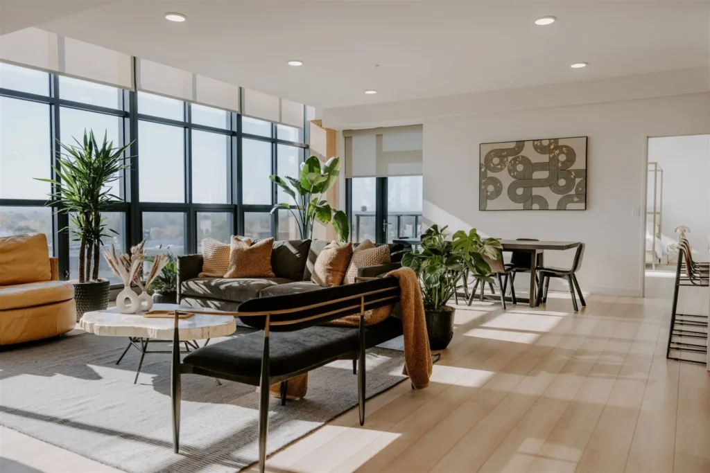 Two-bedroom living and dining area